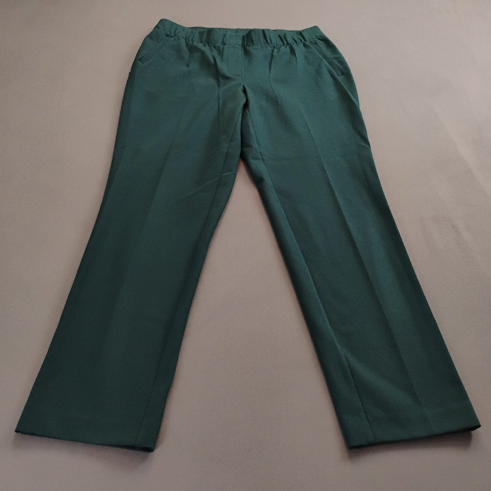 J Jill Ponte Slim Leg Pants Women's Size Medium Green Pull-On Elastic Waist NWT